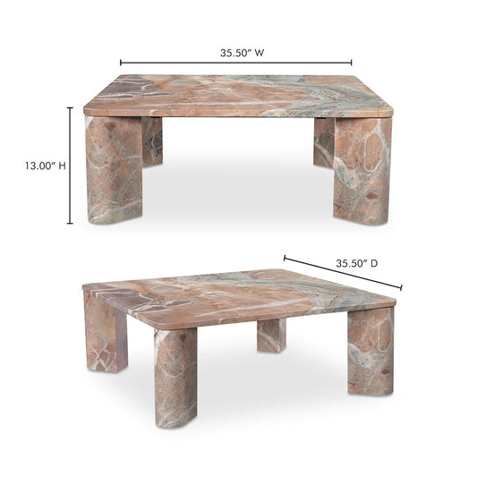 Segment Coffee Table Orange Levante Marble