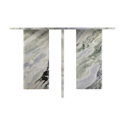 Green Onyx Marble Round Dining Table with Iron Legs, Seats 4