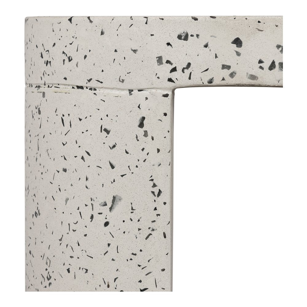 Lyon Outdoor Stool White Terrazzo