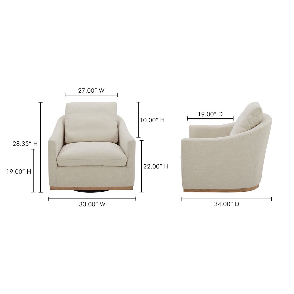 Linden Swivel Chair Soft Beige
