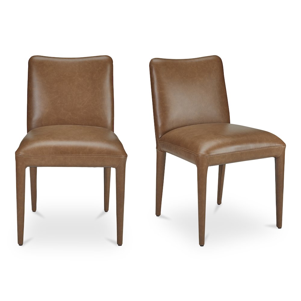 Calla Dining Chair Brown Leather - Set of Two