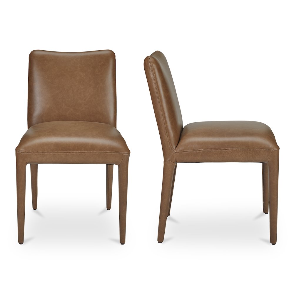 Calla Dining Chair Brown Leather - Set of Two