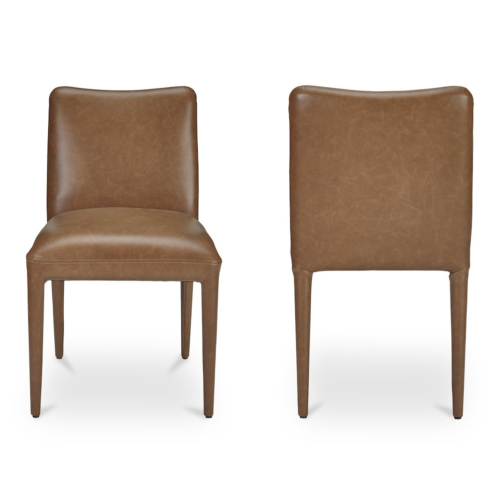 Calla Dining Chair Brown Leather - Set of Two
