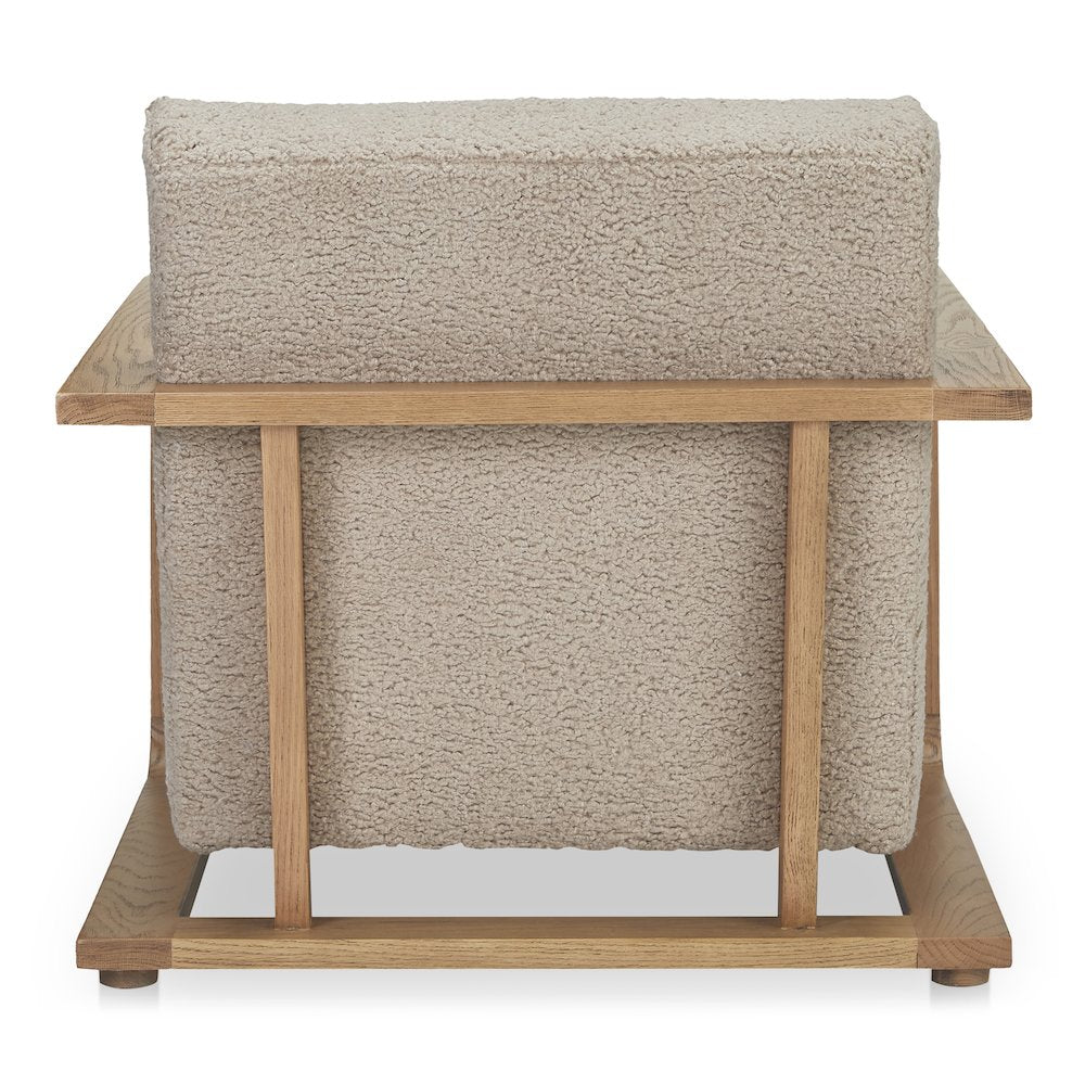 Eckersley Lounge Chair Beige Faux Shearling