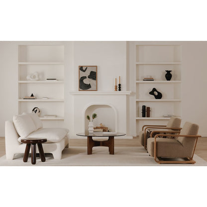 Eckersley Lounge Chair Beige Faux Shearling
