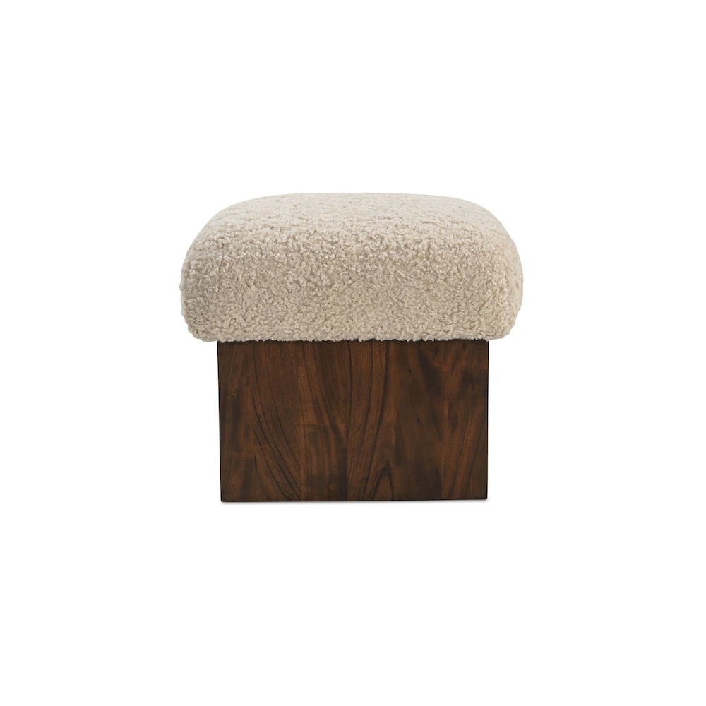 Serge Ottoman Cream Faux Shearling
