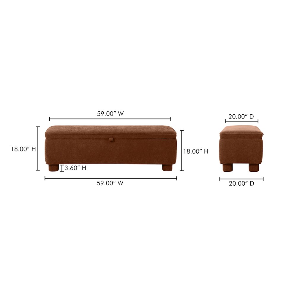 Ichigo Storage Bench Deep Orange