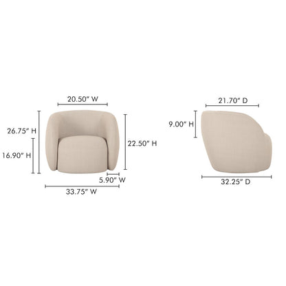 Rae Outdoor Accent Chair Beige Check