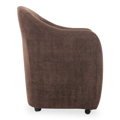 Drava Rolling Dining Chair Dark Brown