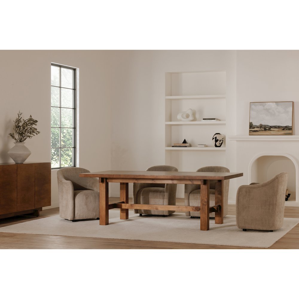 Drava Rolling Dining Chair Beige
