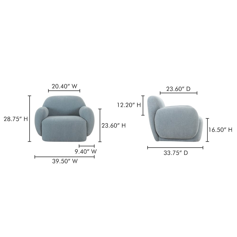Hazel Lounge Chair Light Blue