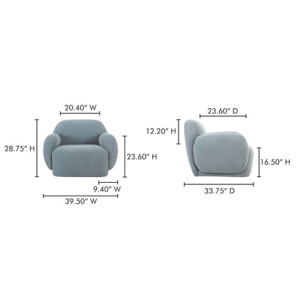 Hazel Lounge Chair Light Blue