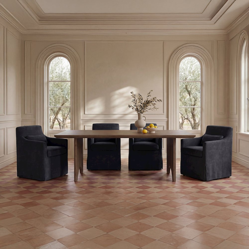 Lydia Slipcover Dining Chair Black