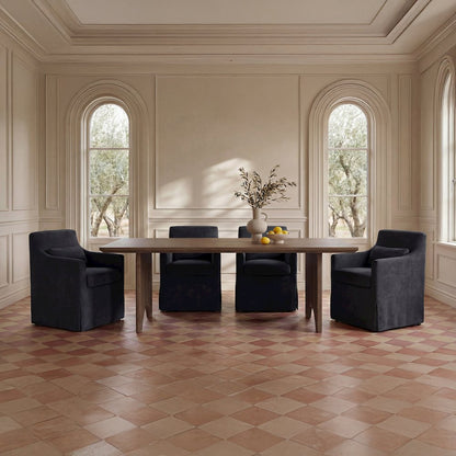 Lydia Slipcover Dining Chair Black