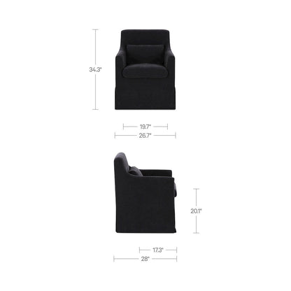 Lydia Slipcover Dining Chair Black