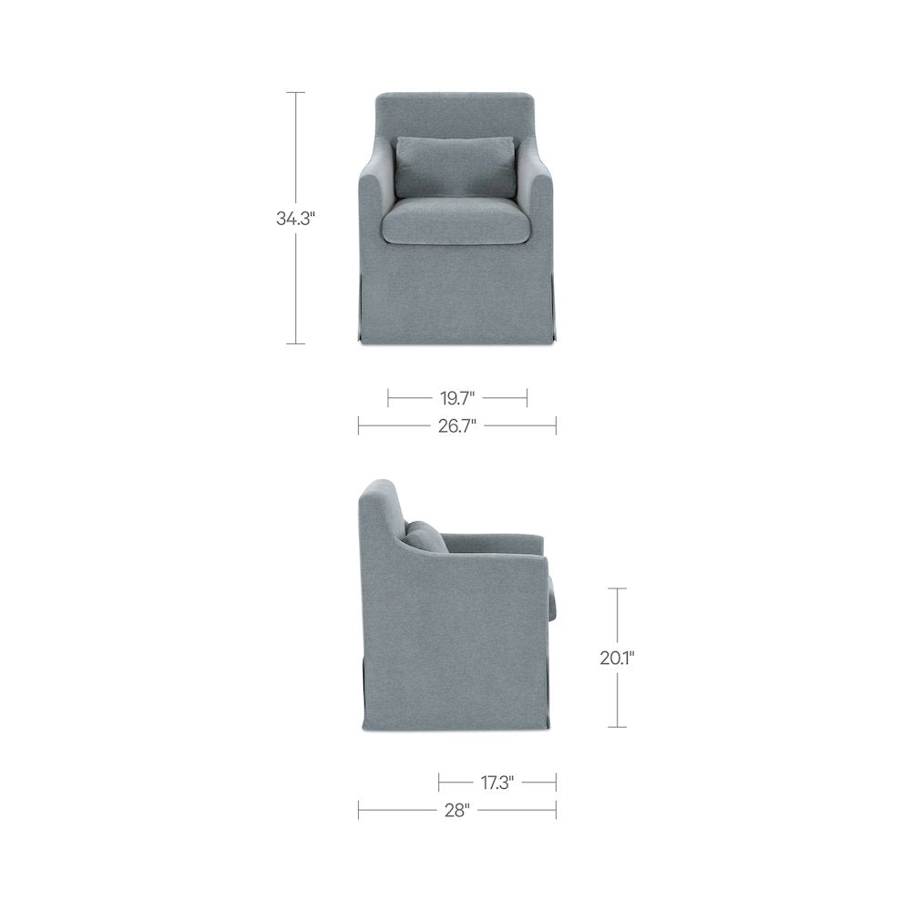 Lydia Slipcover Dining Chair Blue
