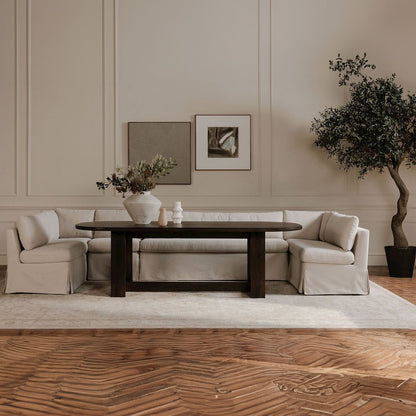 Fable Slipcover Dining Slipper Chair Beige
