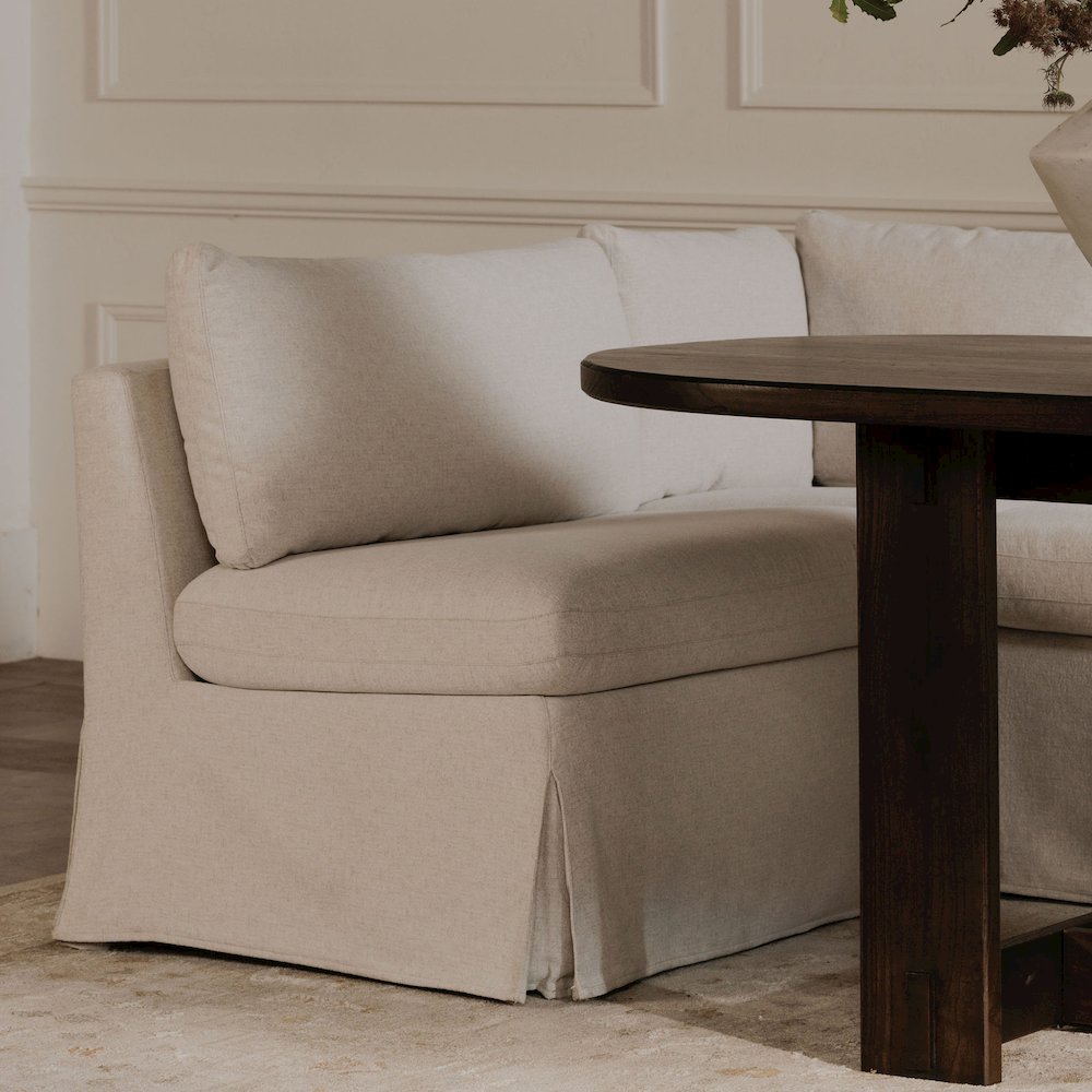 Fable Slipcover Dining Chair and Half Beige