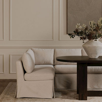 Fable Slipcover Dining Corner Chair Beige