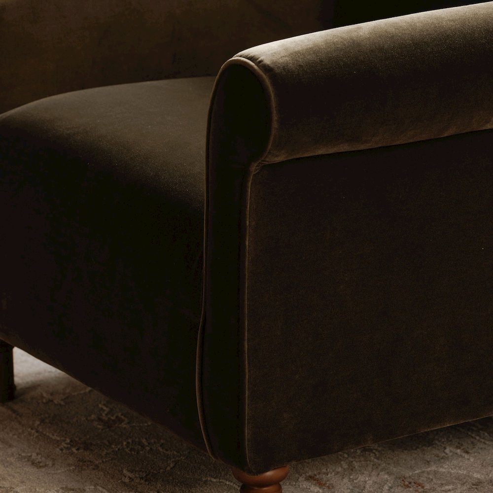 Harmony Accent Chair Dark Green Faux Mohair