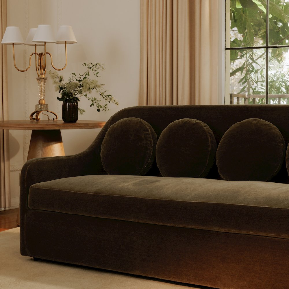 Rialto Sofa Dark Green Faux Mohair