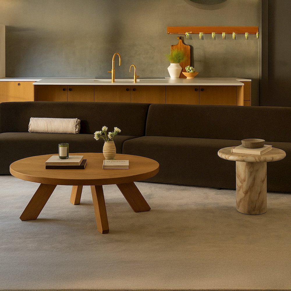 Naomi Convex Sofa Dark Brown