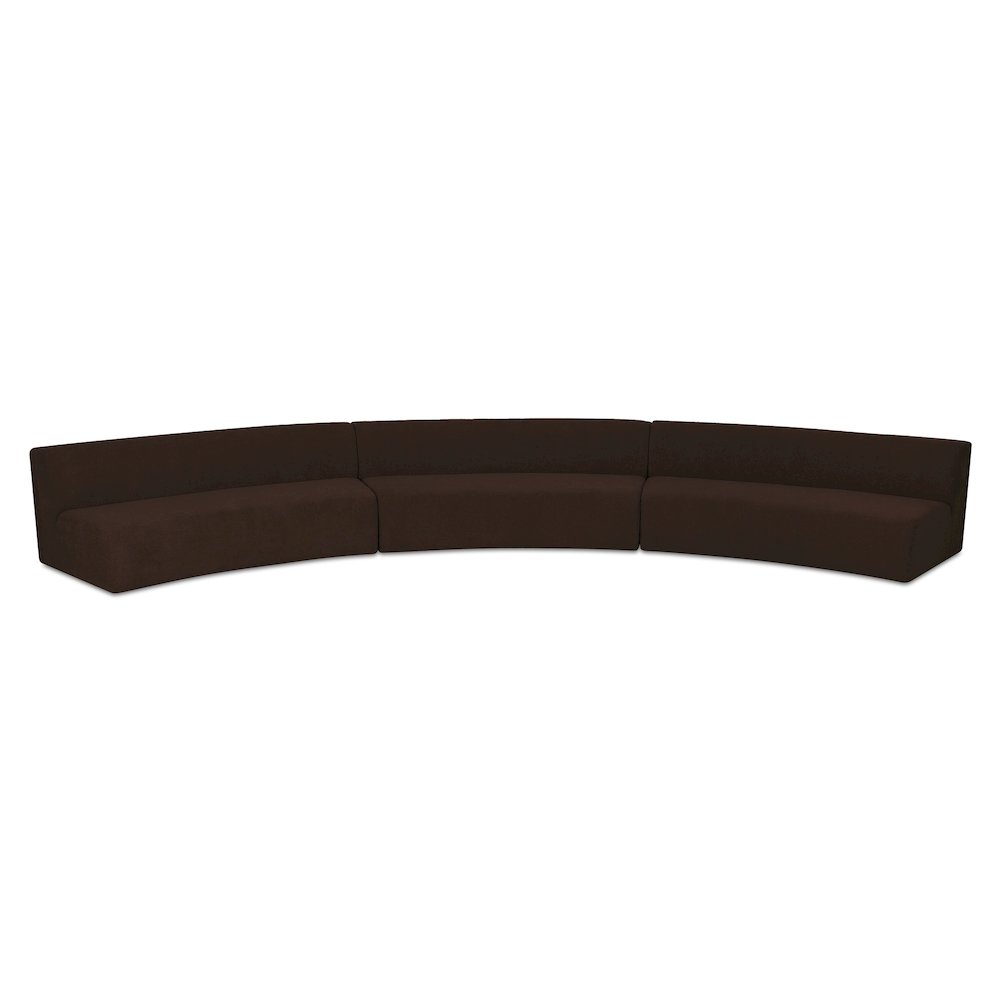 Naomi 3 Piece Concave Modular Sectional Dark Brown