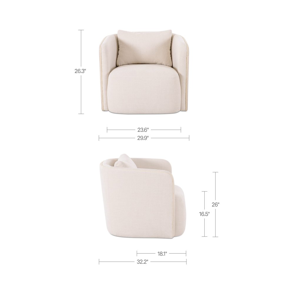 Cecil Accent Chair Warm White