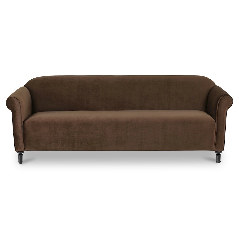 Harmony Sofa Dark Brown Faux Mohair
