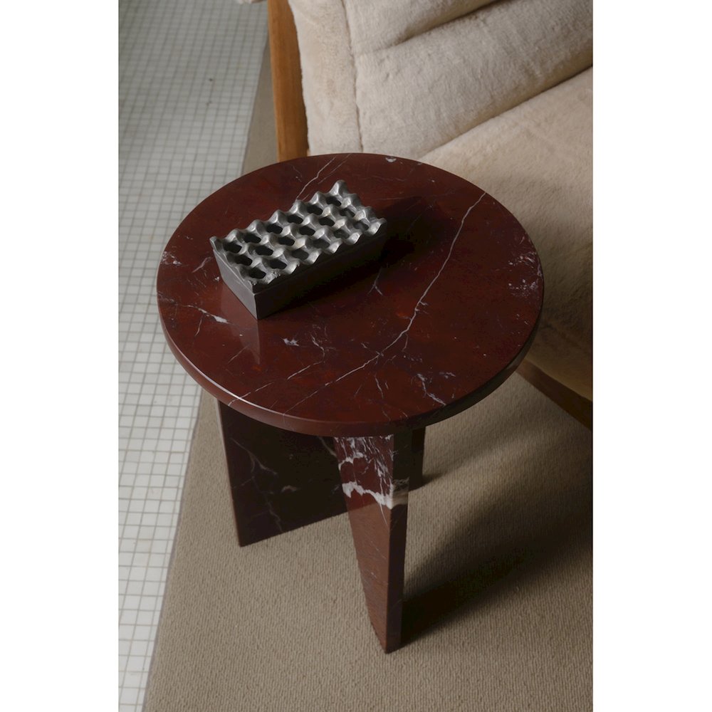 Grace Accent Table Rosso Levante Marble