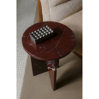 Grace Accent Table Rosso Levante Marble