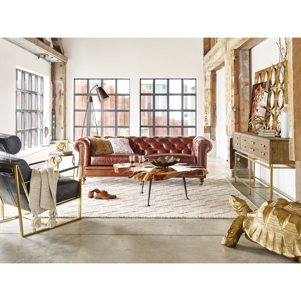 Birmingham Sofa Dark Brown Leather