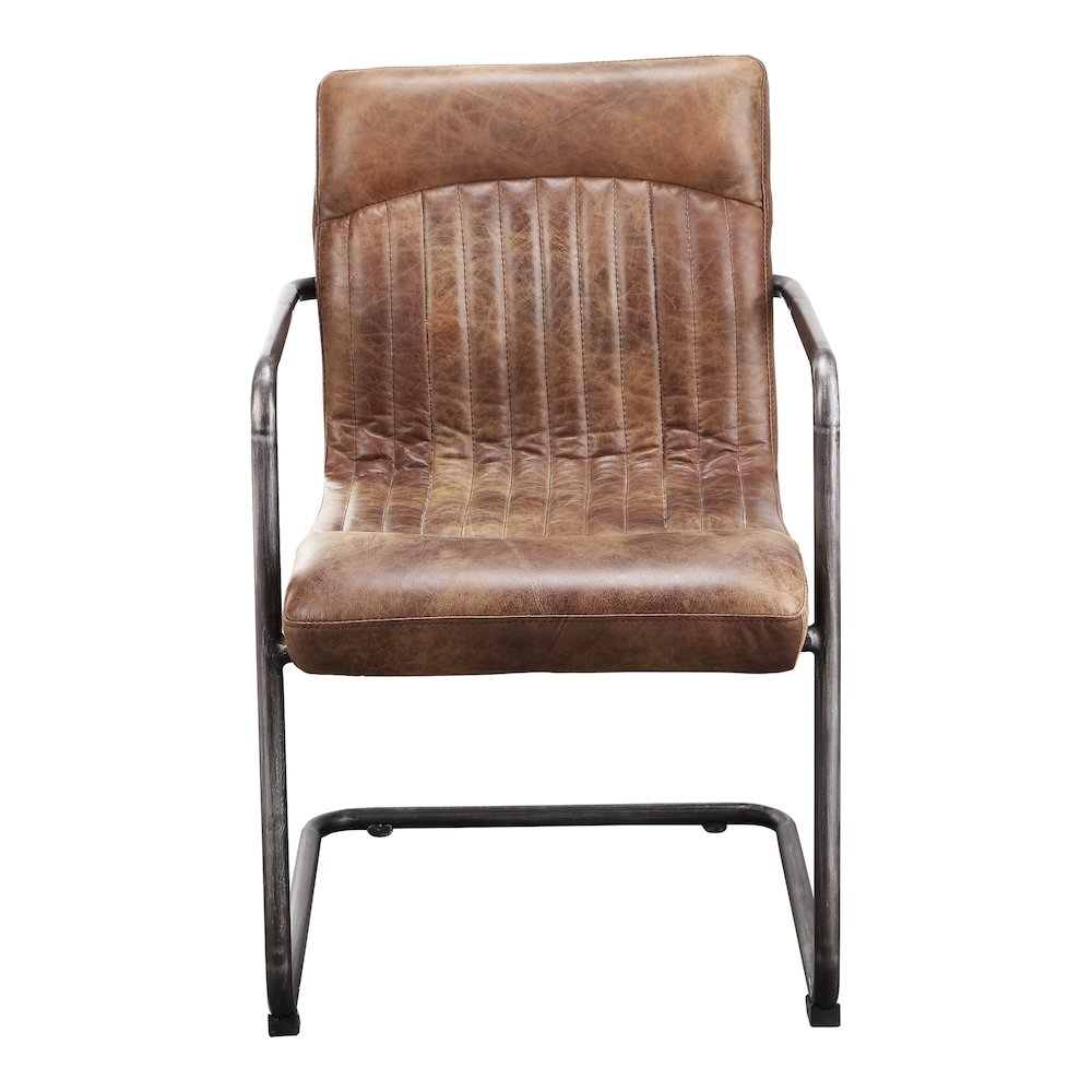 Ansel Arm Chair Grazed Brown Leather - Set of Two