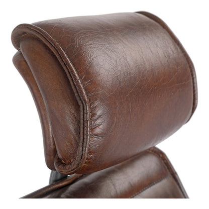 Executive Office Chair Dark Brown Leather