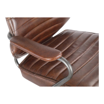 Executive Office Chair Dark Brown Leather