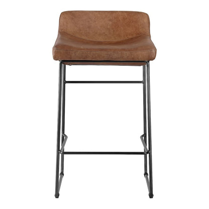Starlet Counter Stool Open Road Brown Leather - Set of Two