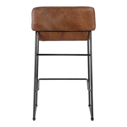 Starlet Counter Stool Open Road Brown Leather - Set of Two