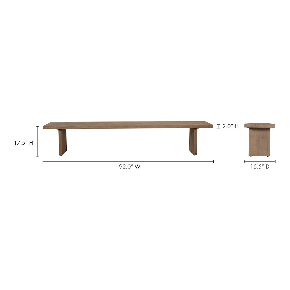 Koshi Bench Sandblasted Amber Oak