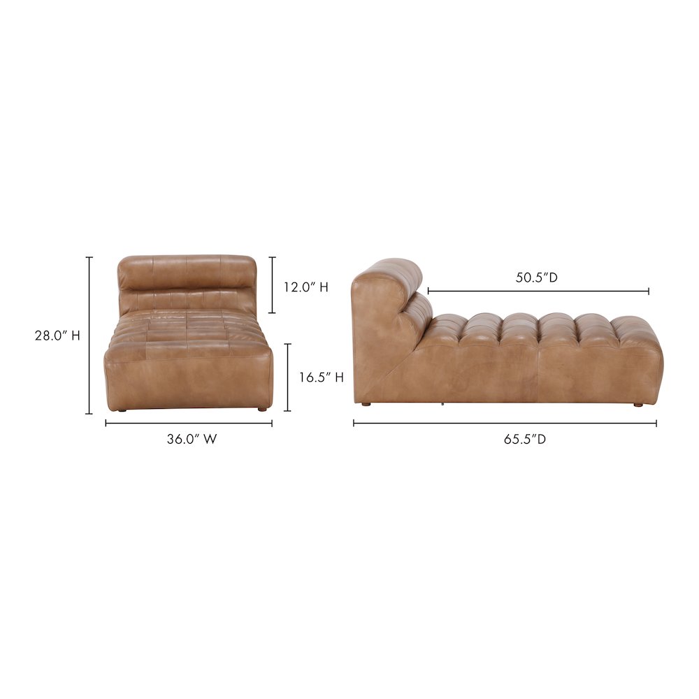 Ramsay Leather Chaise Tan