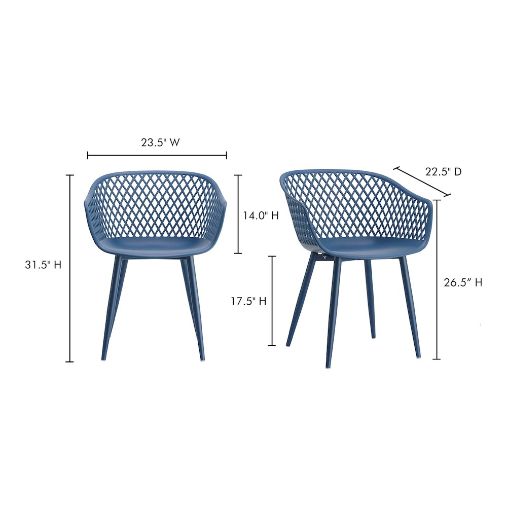Piazza Outdoor Chair Blue - Set of Two