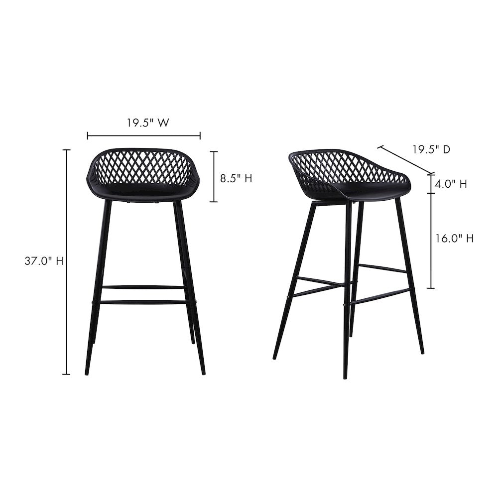 Piazza Outdoor Barstool Black - Set Of Two