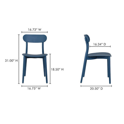 Kent Outdoor Dining Chair Navy - Set of Two