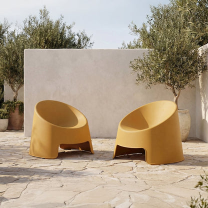 Nolla Outdoor Accent Chair Yellow-Set of Two