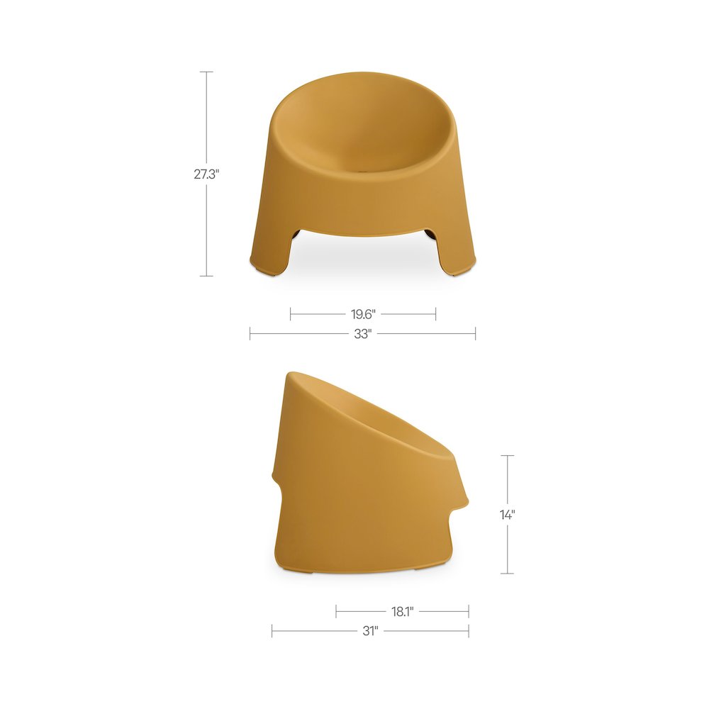 Nolla Outdoor Accent Chair Yellow-Set of Two