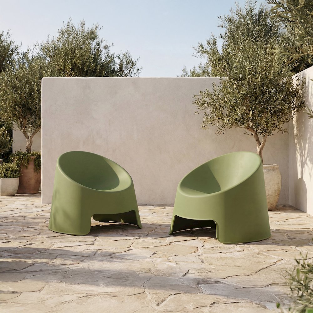Nolla Outdoor Accent Chair Green-Set of Two