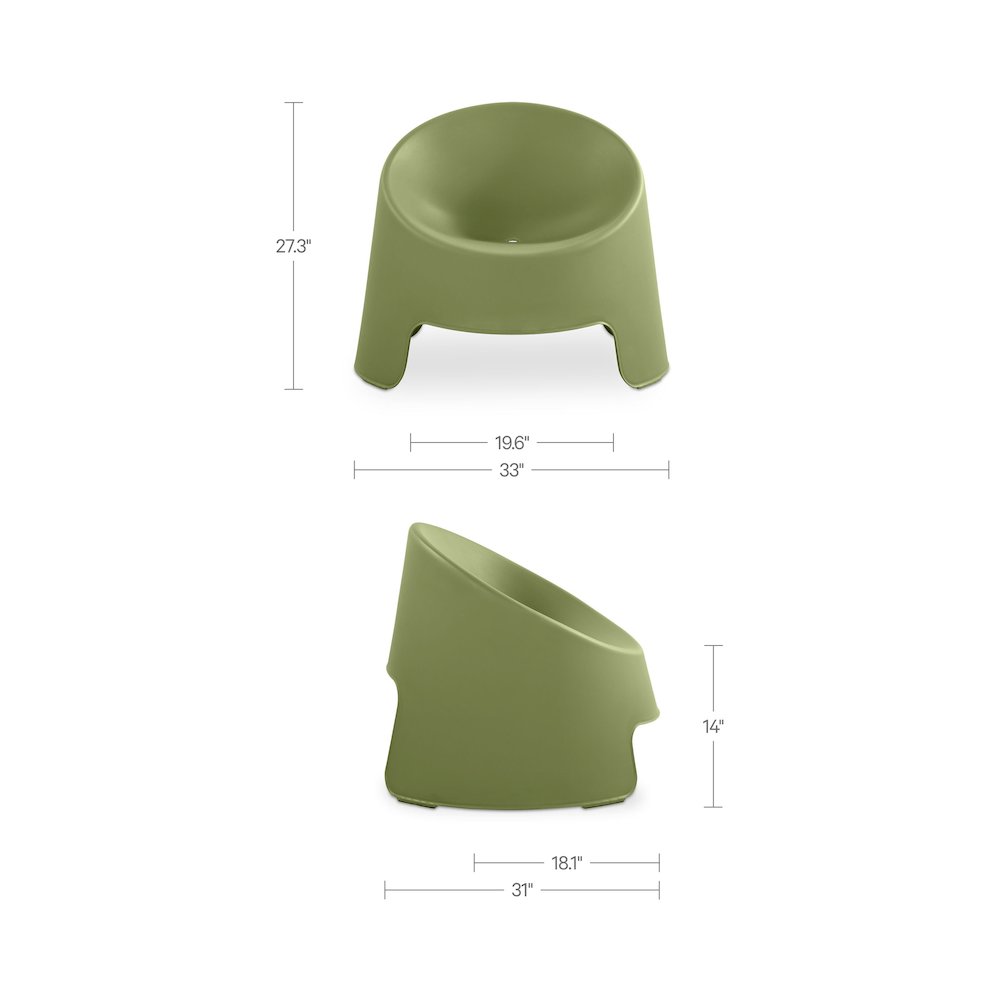 Nolla Outdoor Accent Chair Green-Set of Two