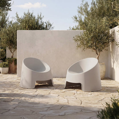 Nolla Outdoor Accent Chair Light Grey-Set of Two