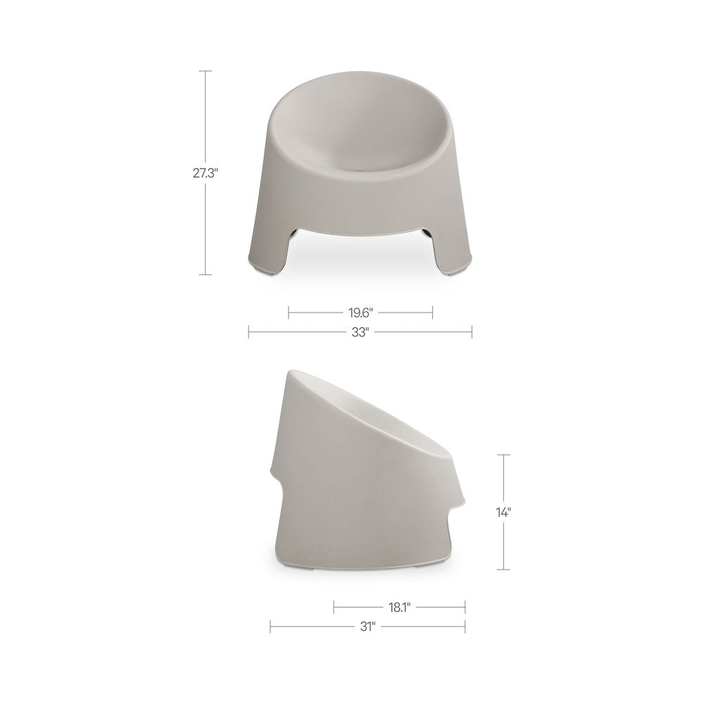 Nolla Outdoor Accent Chair Light Grey-Set of Two
