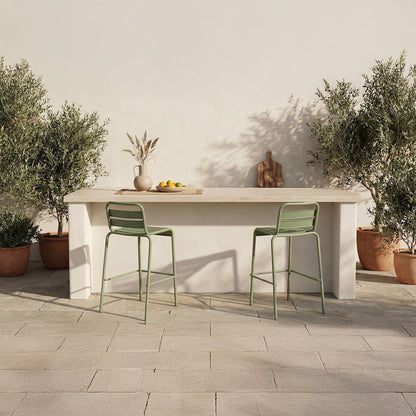 Kade Outdoor Bar Stool Green-Set of Two