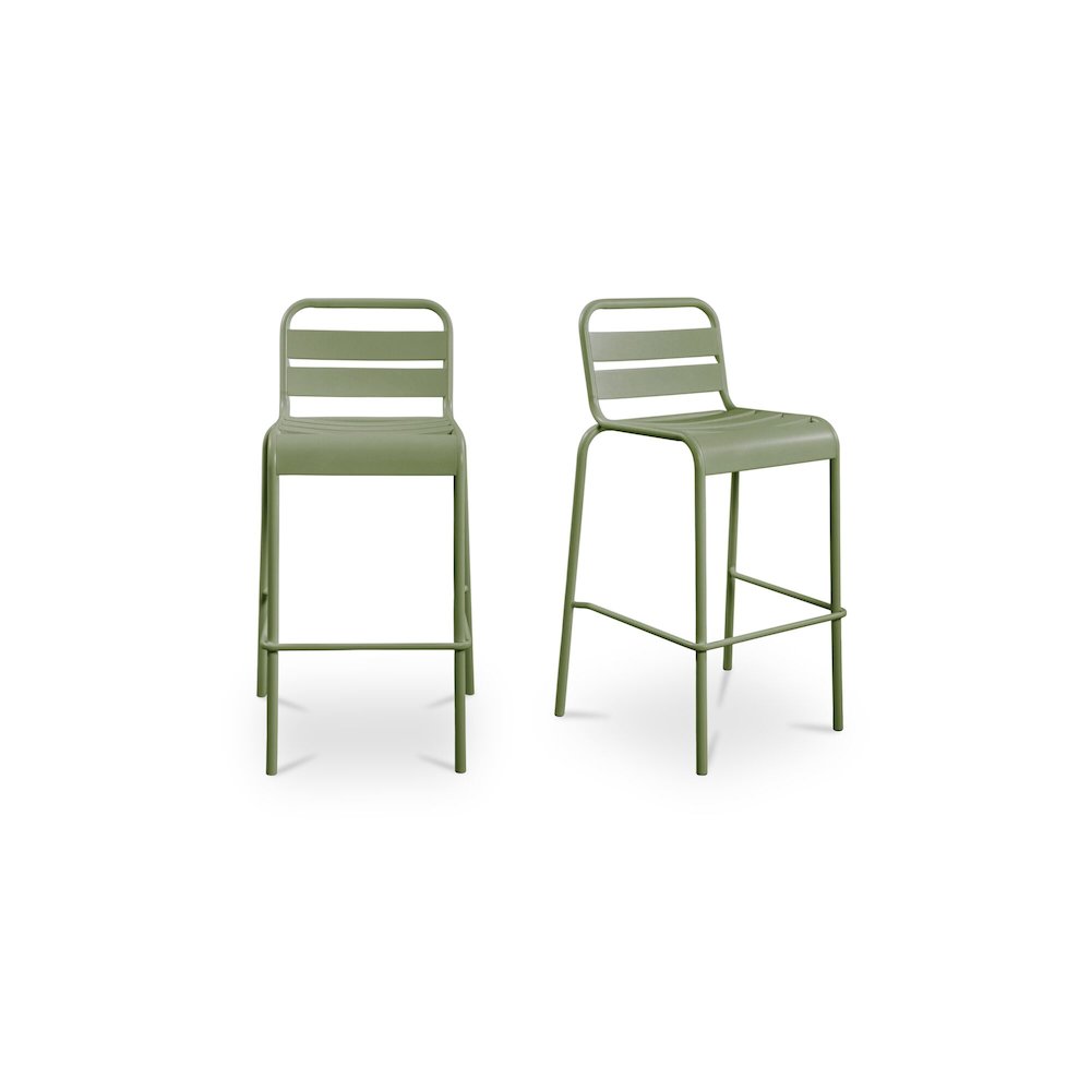 Kade Outdoor Bar Stool Green-Set of Two